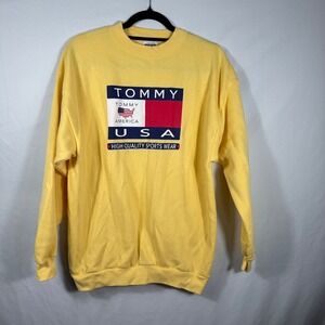 Tommy Hilfiger USA Sweatshirt Pullover Crew Neck High Quality Sports Wear L